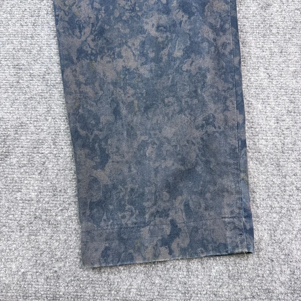 Vintage Mens House Pleated Pants Mens Blue Gray Marbled Print Talon Zip Tapered